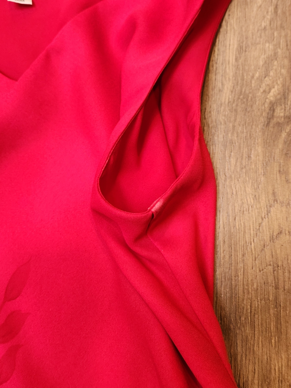 VINTAGE 90s Donna Ricco Red Floral Botanical Shift Dress - 12 - Picture 6 of 8